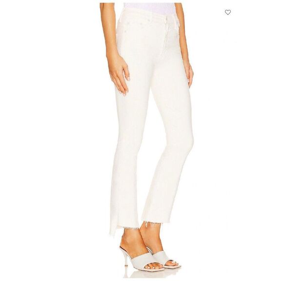 Mother The Insider Crop Step Fray in Cream Puffs Size 25 - Picture 3 of 12